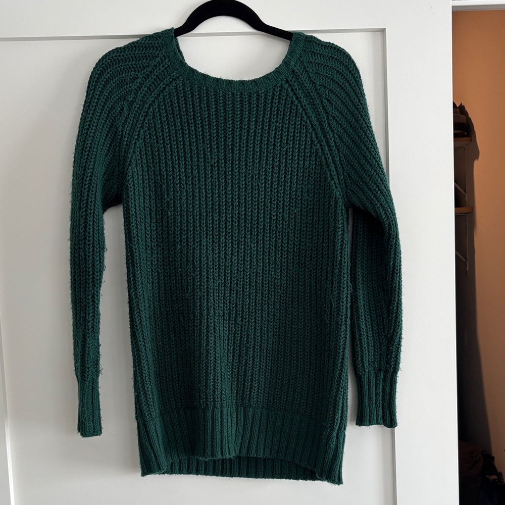 American Eagle Outfitters Deep Green Crew Neck Sweater